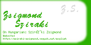 zsigmond sziraki business card